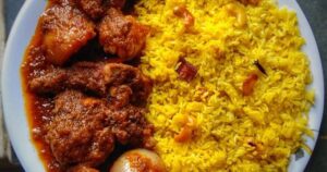 বাঙালি রান্নার সেরা কম্বো: বাসন্তী পোলাও আর কষা মাংস