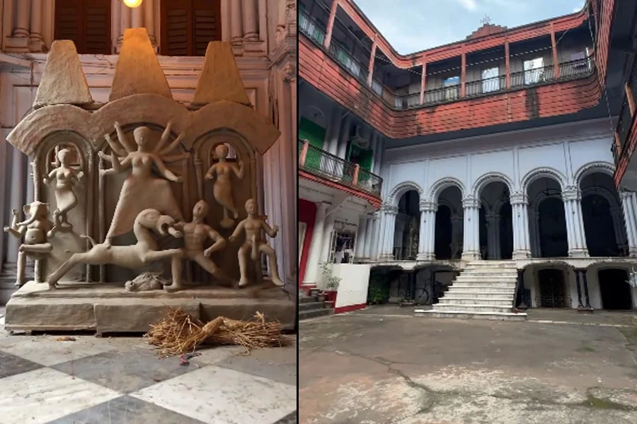 অপরাজিতা ফুলে সন্ধিপুজো, দর্জিপাড়ার মিত্রবাড়ির ব্যতিক্রমী প্রথা