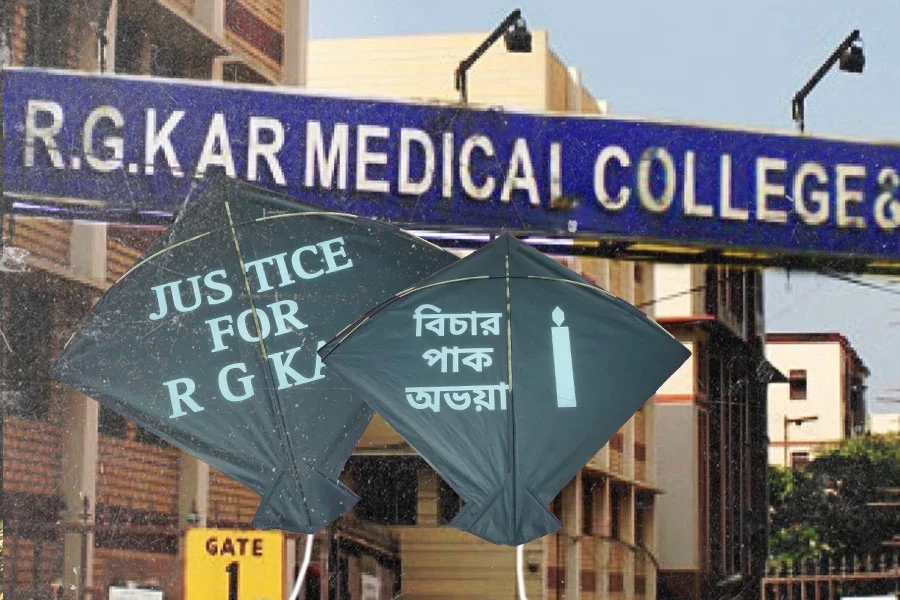আকাশে প্রতিবাদের বার্তা! ‘অভয়া’র ন্যায়ের দাবিতে কালো-সাদা ঘুড়ি