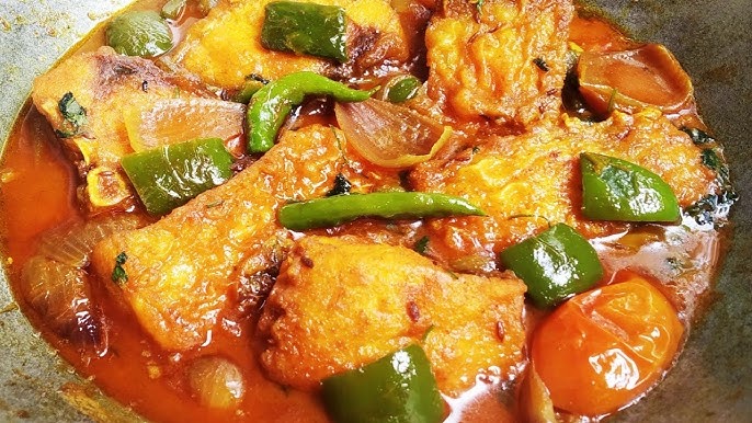 টমেটো ক্যাপ্সিকাম দিয়ে রুই মাছের দোপেঁয়াজি রেসিপি