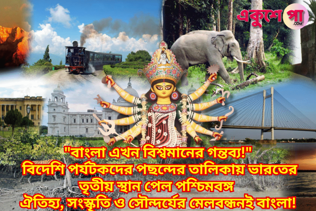 🏆 বিদেশি পর্যটকদের কাছে ভারতের তৃতীয় সেরা গন্তব্য হল পশ্চিমবঙ্গ!