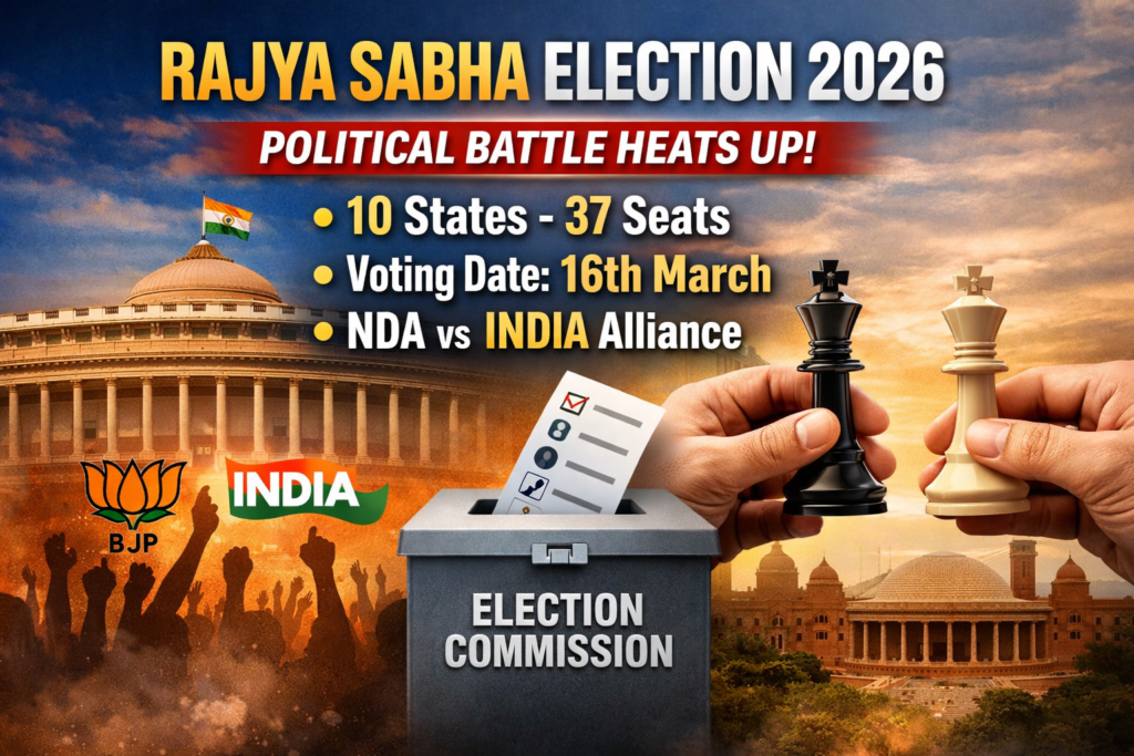 রাজ্যসভা নির্বাচন ২০২৬: রাজনৈতিক সমীকরণে উত্তাপ, ১০ রাজ্যের ৩৭ আসনে ভোট ১৬ মার্চ