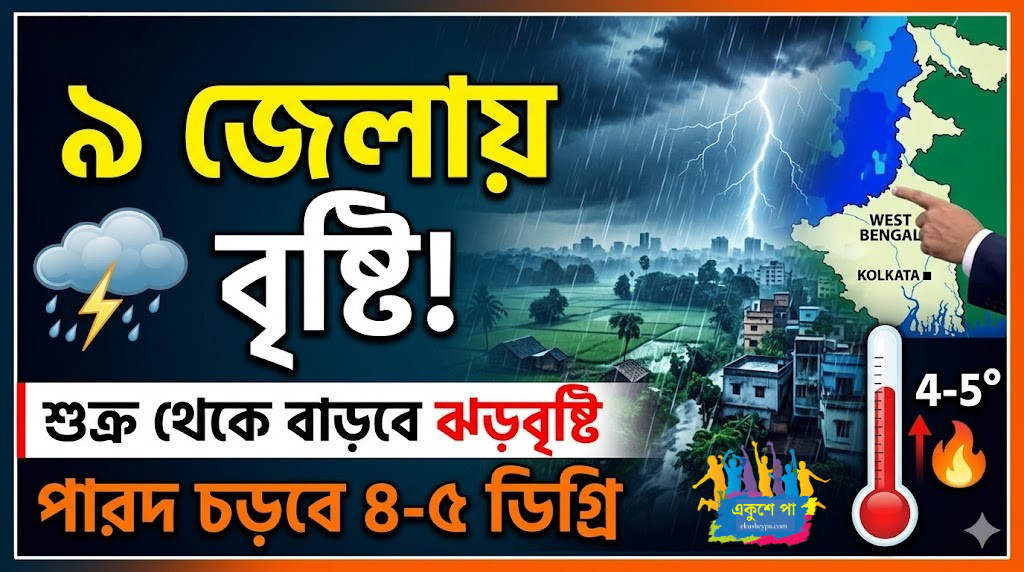 আজ ৯ জেলায় ঝড়-বৃষ্টির দুর্যোগ! সপ্তাহান্তে আরও বাড়বে দাপট, চড়চড়িয়ে বাড়বে পারদও