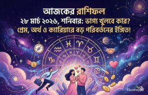 আজকের রাশিফল ২৮ মার্চ ২০২৬, শনিবার: ভাগ্য খুলবে কার? প্রেম, অর্থ ও ক্যারিয়ারে বড় পরিবর্তনের ইঙ্গিত!