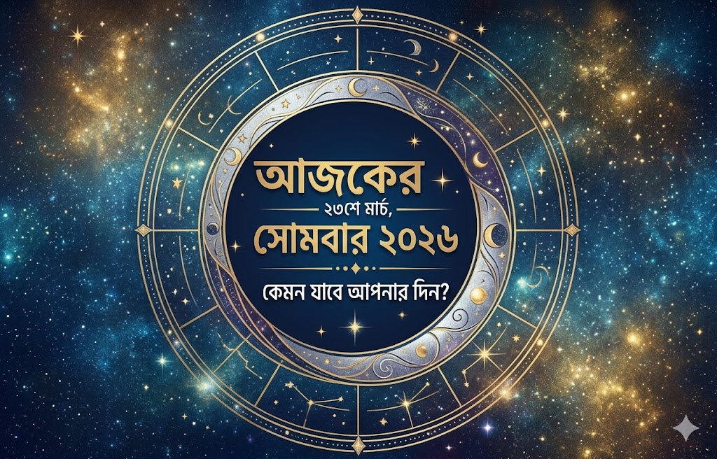 আজকের রাশিফল ২৩শে মার্চ, সোমবার ২০২৬ – কেমন যাবে আপনার দিন? Ajker Rashifal