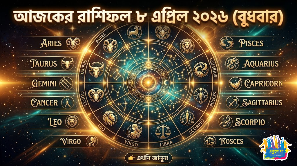 আজকের রাশিফল ৮ এপ্রিল ২০২৬ (বুধবার): এই ৫ রাশির জীবনে আসছে বড় পরিবর্তন! Ajker Rashiphol