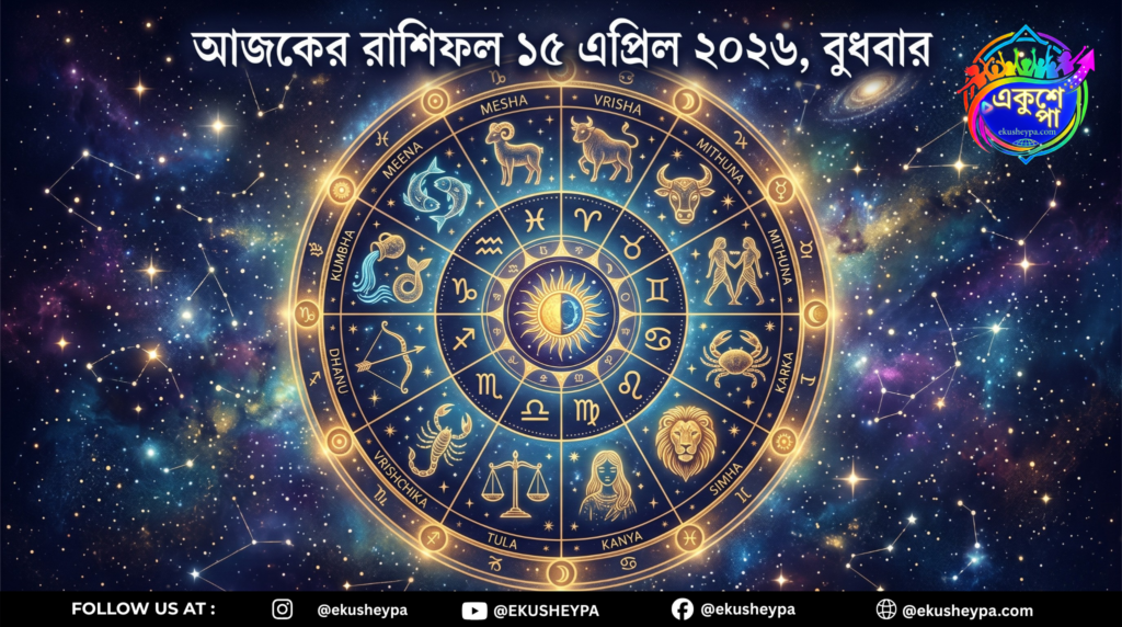 আজকের রাশিফল ১৫ এপ্রিল ২০২৬, বুধবার: এই ৫ রাশির ভাগ্য আজ চমকে দেবে!