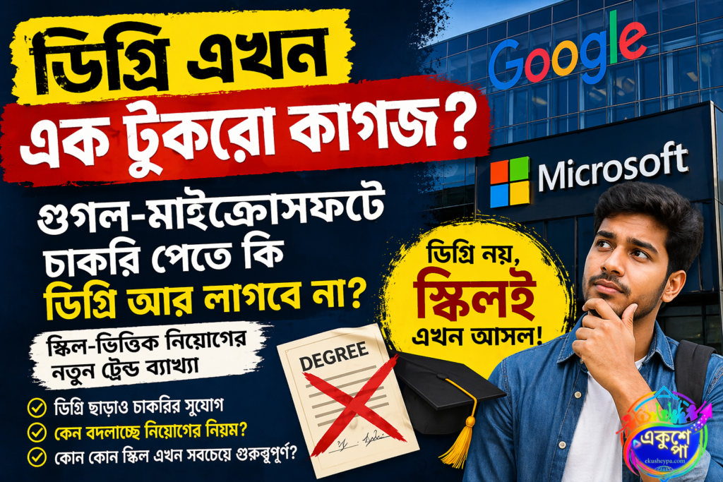গুগল-মাইক্রোসফটে চাকরি পেতে কি ডিগ্রি আর বাধ্যতামূলক নয়? স্কিল-ভিত্তিক নিয়োগের নতুন ট্রেন্ড ব্যাখ্যা