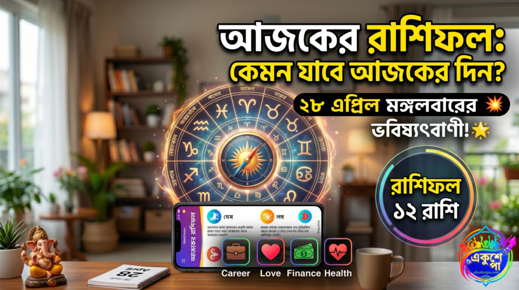 আজকের রাশিফল: ২৮ এপ্রিল ২০২৬ মঙ্গলবার, কোন রাশির ভাগ্যে আছে বড় চমক? জানুন ১২ রাশির ভাগ্যফল