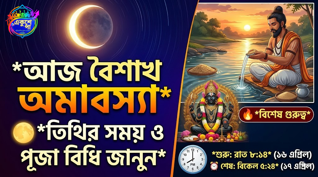 বৈশাখ অমাবস্যা ২০২৬: আজ কখন তিথি, কীভাবে করবেন পিতৃতর্পণ ও শনি পূজা—জানুন সম্পূর্ণ বিধি