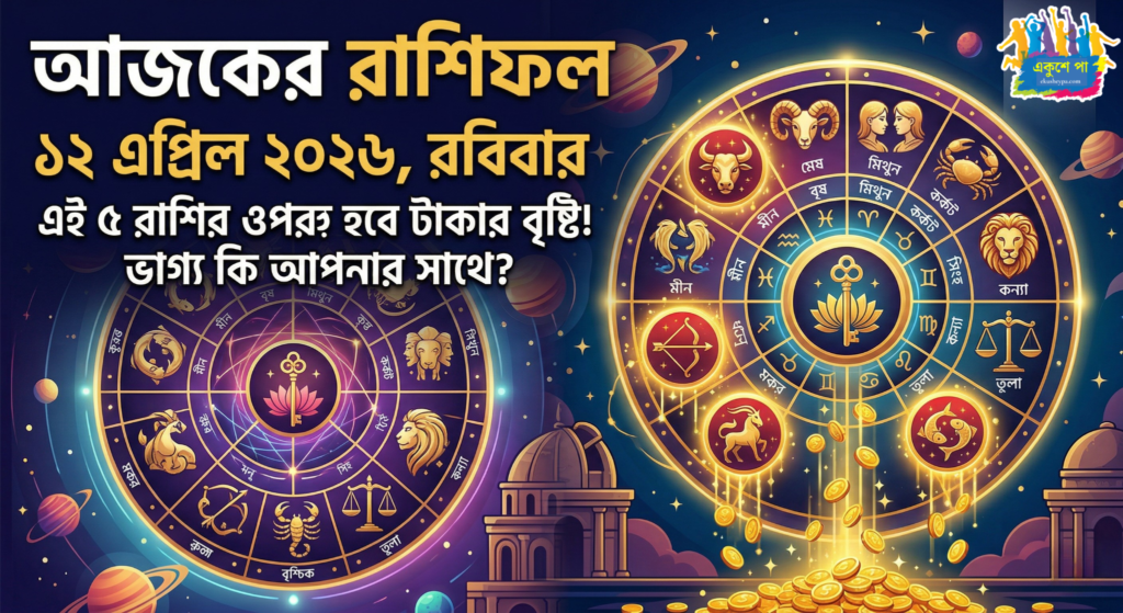 আজকের রাশিফল: ১২ এপ্রিল ২০২৬, রবিবারে এই ৫ রাশির ওপর হবে টাকার বৃষ্টি! ভাগ্য কি আপনার সাথে?