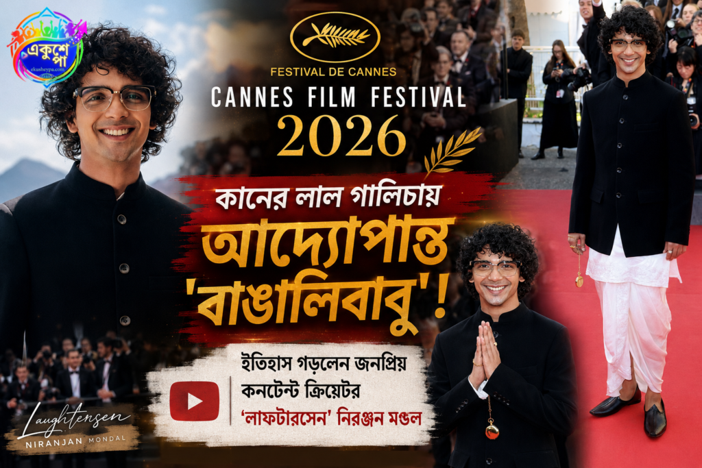 কানের লাল গালিচায় আদ্যোপান্ত 'বাঙালিবাবু'! ইতিহাস গড়লেন জনপ্রিয় কনটেন্ট ক্রিয়েটর 'লাফটারসেন' নিরঞ্জন মণ্ডল | Cannes 2026