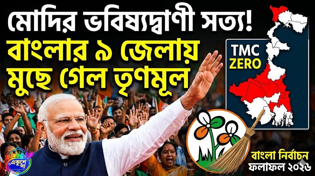 ৯ জেলা ‘তৃণমূলশূন্য’, মোদির ভবিষ্যদ্বাণী মিলিয়ে বাংলায় বড়সড় পালাবদল