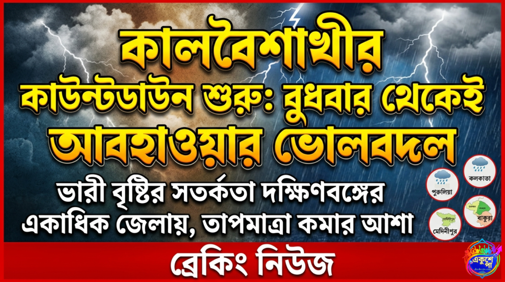 কালবৈশাখীর কাউন্টডাউন: বুধবার থেকেই আবহাওয়ার ভোলবদল, ভিজবে কোন কোন জেলা?
