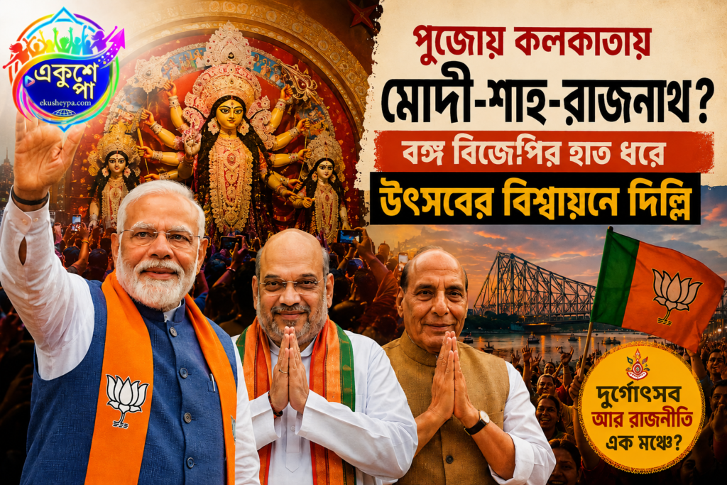 পুজোয় কলকাতায় মোদি-শাহ-রাজনাথ? বঙ্গ বিজেপির হাত ধরে উৎসবের বিশ্বায়নে দিল্লি
