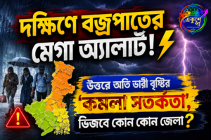 মেগা বজ্রপাতের সতর্কতা দক্ষিণবঙ্গে! উত্তরে অতি ভারী বৃষ্টির 'কমলা অ্যালার্ট', বাড়বে অস্বস্তি
