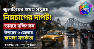 জুলাইয়ের প্রথম সপ্তাহে নিম্নচাপের দাপট, ভাসবে দক্ষিণবঙ্গ! উত্তরের ৫ জেলায় কমলা সতর্কতা, কলকাতায়ও ভারী বৃষ্টির পূর্বাভাস