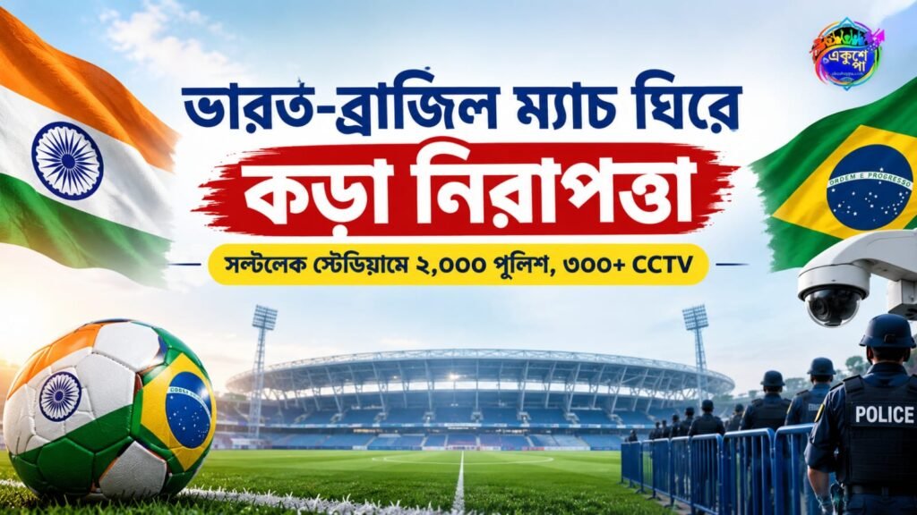 কলকাতায় ভারত-ব্রাজিল ফুটবল ম্যাচ: সল্টলেকে নজিরবিহীন নিরাপত্তা, ৩০০-র বেশি CCTV